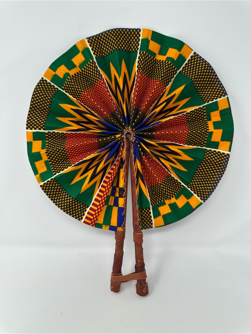 Handmade African Kente Print Folding Hand Fan Portable Summer Cooling Fan
